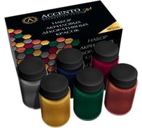 Набор металликов и перламутров AccentO ART №106, 6 шт. х 75г 36507