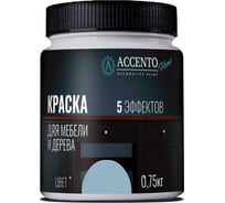 Краска для мебели и дерева AccentO Home полуглянцевая, Голубая сталь, 0,75кг 39256
