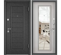 Входная металлическая дверь для квартиры Torex Flat-M 860x2050 мм, правая, зеркало, черный/белый 2000006424587