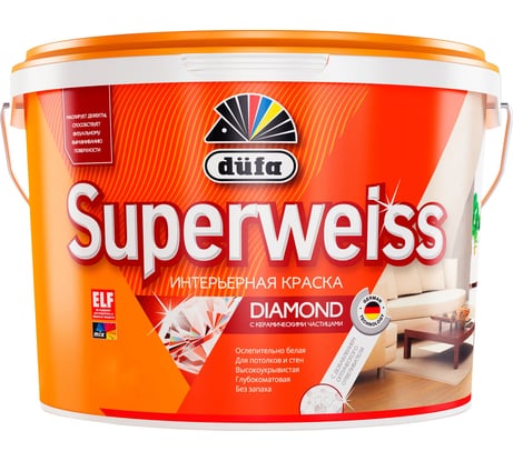 Краска Dufa SUPERWEISS RD4 водно-дисперсионная, 9 л МП00-009475