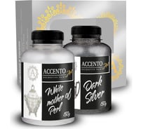 Набор AccentO ART №9 Краска декор Белый перламутр, 0,15кг и Краска декор Темное серебро, 0,15кг 31973