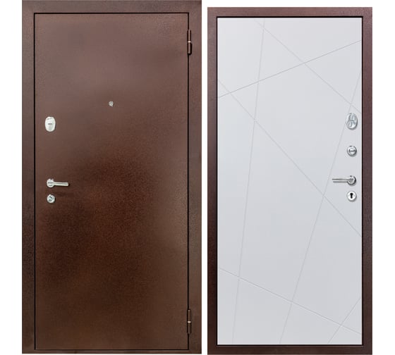 Дверь DIVA 510 2050x860 мм, правая, Антик медь - Д11 Белый софт УТ-00080732