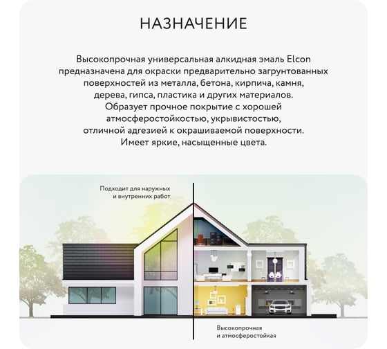 Алкидная краска Elcon белая RAL 9003, глянцевая аэрозоль 520 мл 00-00463211
