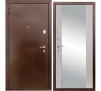 Дверь DIVA 510 зеркало, 2050x860 мм, левая, Антик медь - Д15 Сандал белый УТ-00080806