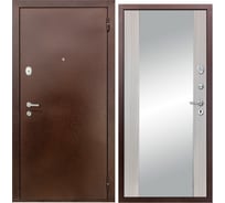 Дверь DIVA 510 зеркало, 2050x960 мм, правая, Антик медь - Д15 Сандал белый УТ-00080809