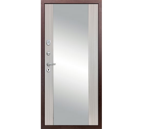Дверь DIVA 510 зеркало, 2050x860 мм, левая, Титан - Д15 Сандал белый УТ-00081034