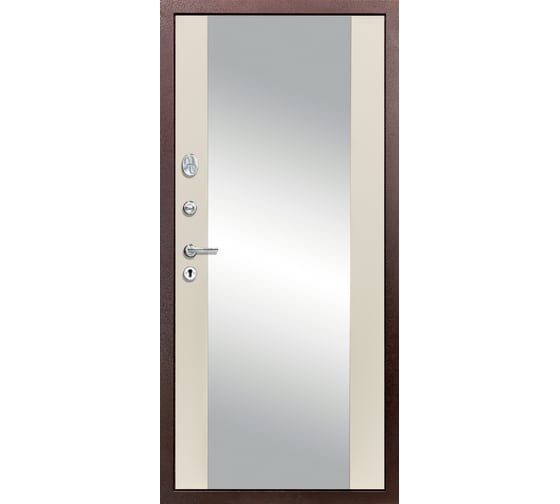 Дверь DIVA 510 зеркало, 2050x960 мм, левая, Антик медь - Д15 Софт шампань УТ-00080817