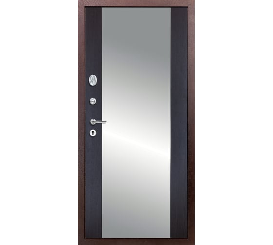 Дверь DIVA 510 зеркало, 2050x960 мм, левая, Антик медь - Д15 Венге УТ-00080804