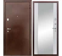 Дверь DIVA 510 зеркало, 2050x960 мм, правая, Антик медь - Д15 Белый Софт УТ-00080801
