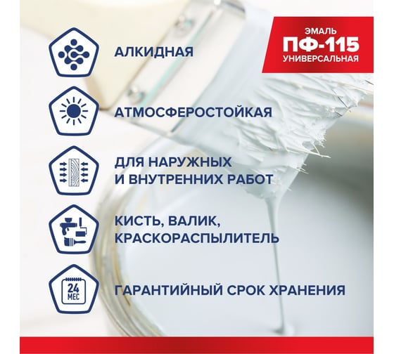 Эмаль Михалыч ПФ-115 серая 0,8 кг 1-903318