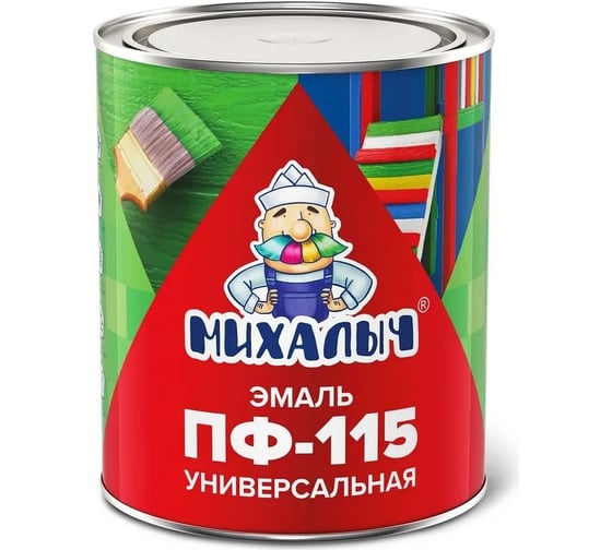 Эмаль Михалыч ПФ-115 салатный 0,8 кг 1-942324