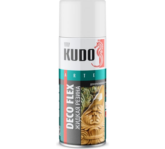 Краска для декоративных работ KUDO жидкая резина DECO FLEX белая KU-5301