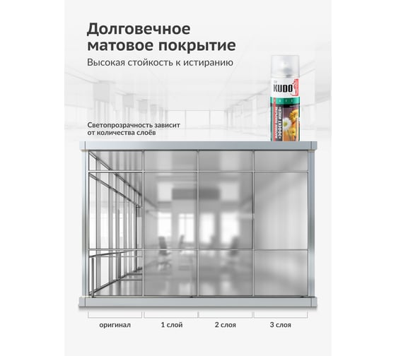 Декоративное покрытие для стекла KUDO "Эффект инея" KU-9031