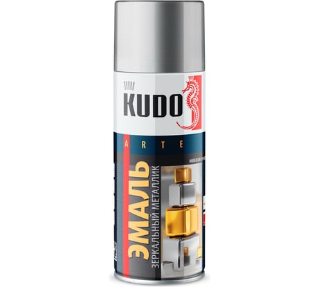 Эмаль зеркальный металлик универсальная быстросохнущая KUDO MIRROR FINISH хром зеркальный KU-1033