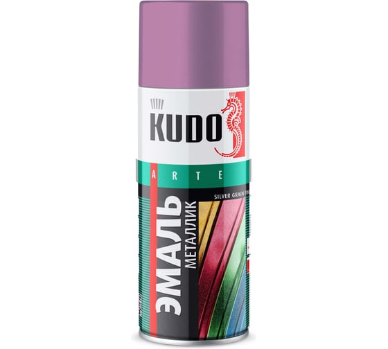 Эмаль металлик универсальная быстросохнущая KUDO SILVER GRAIN FINISH малина KU-1052