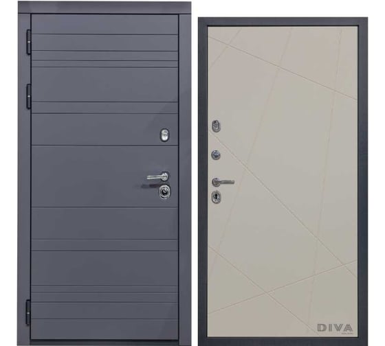 Дверь DIVA МД-39 2050x960 мм, левая, Серая-Д11 Софт Шампань УТ-00075490