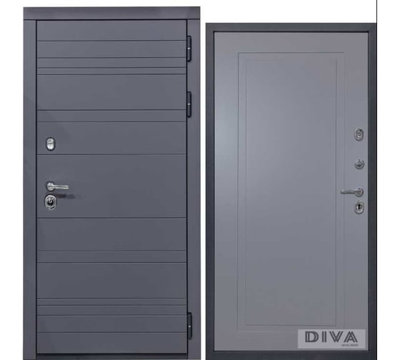 Дверь DIVA МД-39 2050x960 мм, правая, Серая-Н10 Силк Маус УТ-00075473