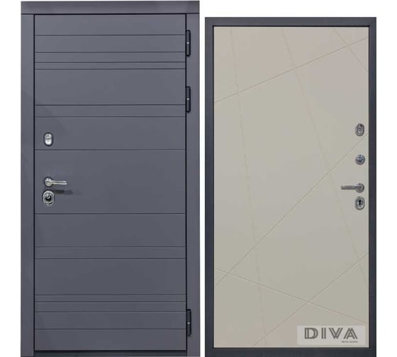 Дверь DIVA МД-39 2050x960 мм, правая, Серая-Д11 Софт Шампань УТ-00075491