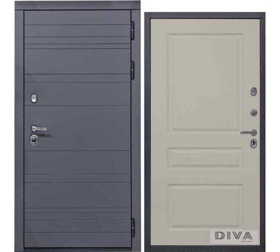 Дверь DIVA МД-39 2050x960 мм, правая, Серая-Д13 Софт Шампань УТ-00075430 1