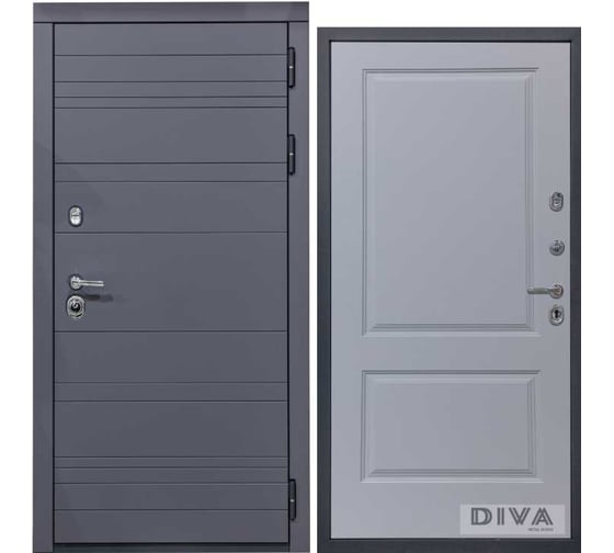 Дверь DIVA МД-39 2050x960 мм, правая, Серая-Д7 Силк Маус УТ-00075458 1