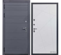 Дверь DIVA МД-39 2050x860 мм, левая, Серая-Д11 Белый Софт УТ-00075482