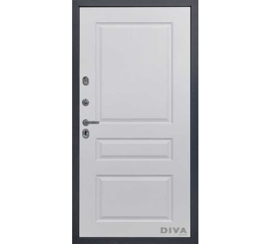 Дверь DIVA МД-39 2050x860 мм, левая, Серая-Д13 Белый Софт УТ-00075431