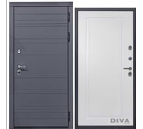 Дверь DIVA МД-39 2050x860 мм, правая, Серая-Н10 Белый Софт УТ-00075464