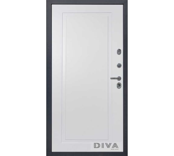 Дверь DIVA МД-39 2050x860 мм, правая, Серая-Н10 Белый Софт УТ-00075464