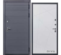 Дверь DIVA МД-39 2050x960 мм, правая, Серая-Д11 Белый Софт УТ-00074156