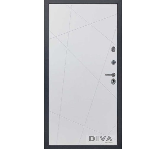 Дверь DIVA МД-39 2050x960 мм, правая, Серая-Д11 Белый Софт УТ-00074156