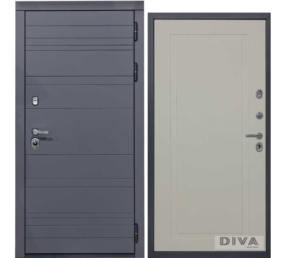 Дверь DIVA МД-39 2050x960 мм, правая, Серая-Н10 Софт Шампань УТ-00075480 1