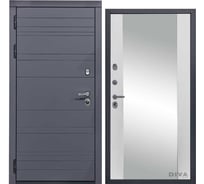 Дверь DIVA МД-39 зеркало, 2050x960 мм, левая, Серая-Д15 Белый Софт УТ-00074171