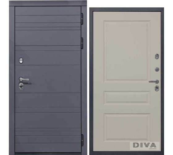 Дверь DIVA МД-39 2050x860 мм, правая, Серая-Д13 Софт Шампань УТ-00075427 1