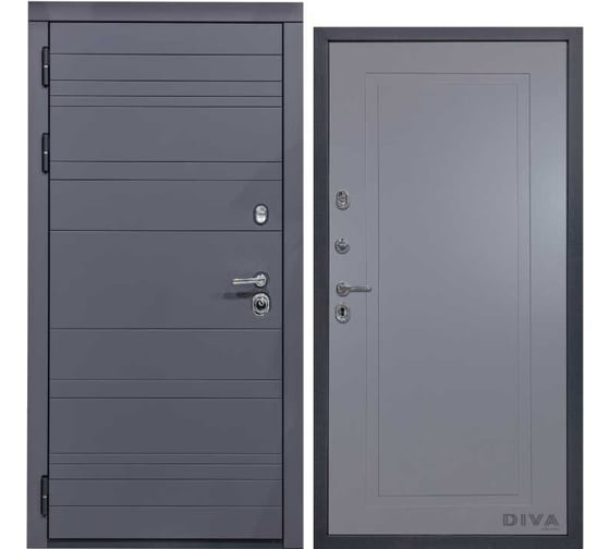 Дверь DIVA МД-39 2050x860 мм, левая, Серая-Н10 Силк Маус УТ-00075468 1