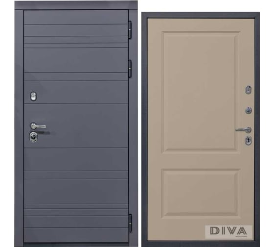 Дверь DIVA МД-39 2050x860 мм, правая, Серая-Д7 Софт Шампань УТ-00075460 1