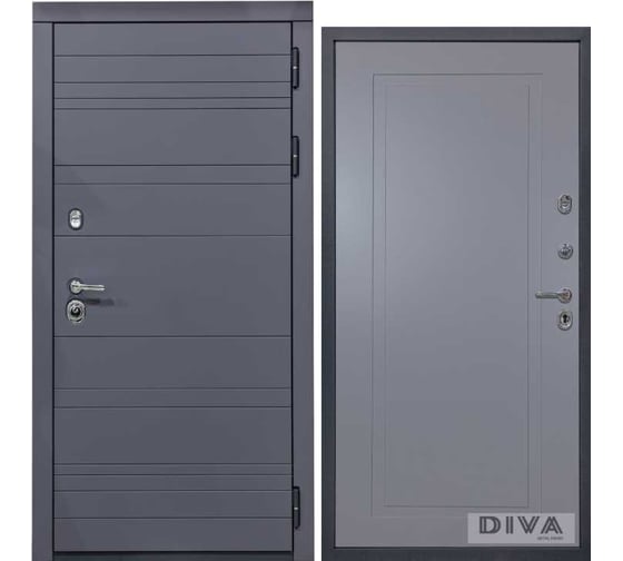 Дверь DIVA МД-39 2050x860 мм, правая, Серая-Н10 Силк Маус УТ-00075469 1