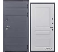 Дверь DIVA МД-39 2050x960 мм, правая, Серая-Д13 Белый Софт УТ-00074527