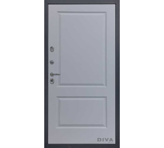 Дверь DIVA МД-39 2050x960 мм, левая, Серая-Д7 Силк Маус УТ-00075457
