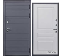 Дверь DIVA МД-39 2050x860 мм, правая, Серая-Д13 Белый софт УТ-00075432