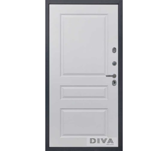 Дверь DIVA МД-39 2050x860 мм, правая, Серая-Д13 Белый софт УТ-00075432