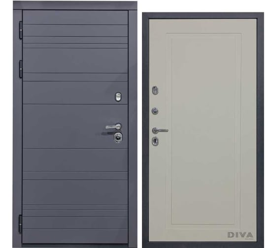 Дверь DIVA МД-39 2050x960 мм, левая, Серая-Н10 Софт Шампань УТ-00075479 1