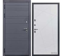 Дверь DIVA МД-39 2050x960 мм, левая, Серая-Д11 Белый Софт УТ-00075481