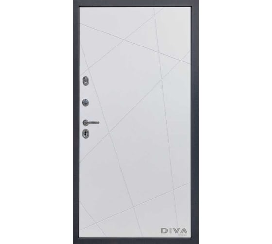 Дверь DIVA МД-39 2050x960 мм, левая, Серая-Д11 Белый Софт УТ-00075481