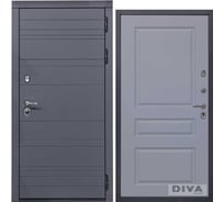 Дверь DIVA МД-39 2050x960 мм, правая, Серая-Д13 Силк Маус УТ-00075438