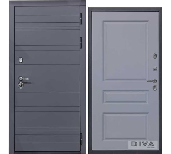 Дверь DIVA МД-39 2050x960 мм, правая, Серая-Д13 Силк Маус УТ-00075438