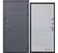Дверь DIVA МД-39 2050x960 мм, правая, Серая-Д7 Белый софт УТ-00075452