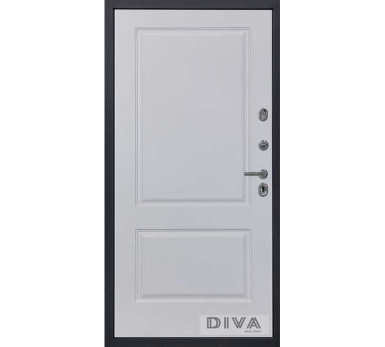 Дверь DIVA МД-39 2050x960 мм, правая, Серая-Д7 Белый софт УТ-00075452