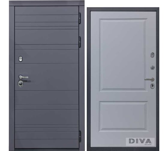 Дверь DIVA МД-39 2050x860 мм, правая, Серая-Д7 Силк Маус УТ-00075456 1