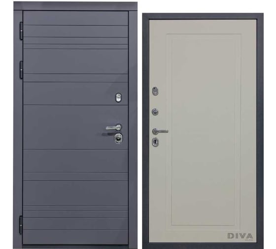 Дверь DIVA МД-39 2050x860 мм, левая, Серая-Н10 Софт Шампань УТ-00075477 1