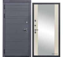 Дверь DIVA МД-39 зеркало, 2050x860 мм, левая, Серая-Д15 Софт Шампань УТ-00075445